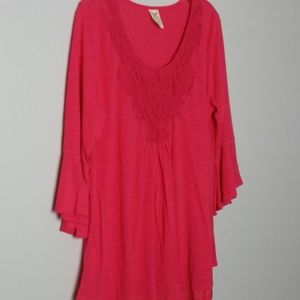 Faded Glory Red Long Sleeve / Bell Sleeve Shirt XL